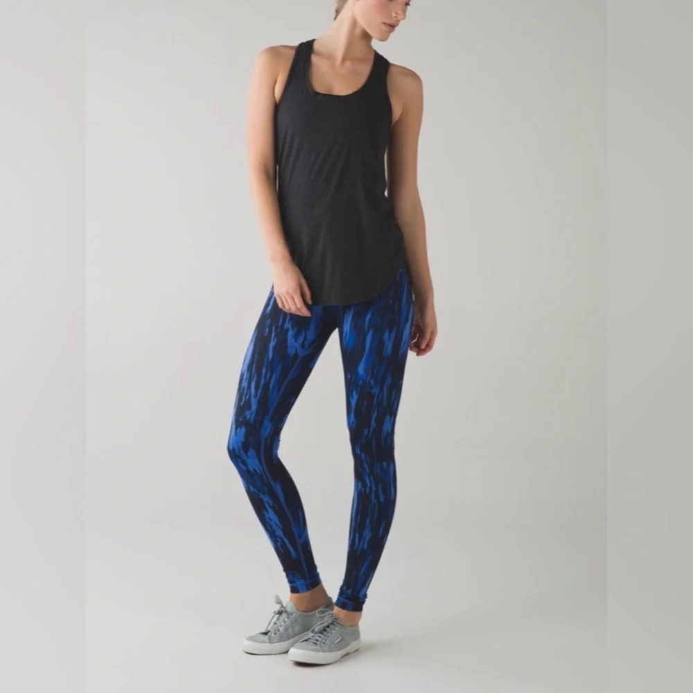 Lululemon Wunder Under High Rise Legging Painted Animal Sprinkler Black/Blue 2 - Picture 1 of 6